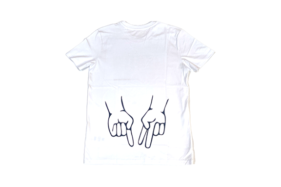 T-Shirt, Weiss mit Schwarz