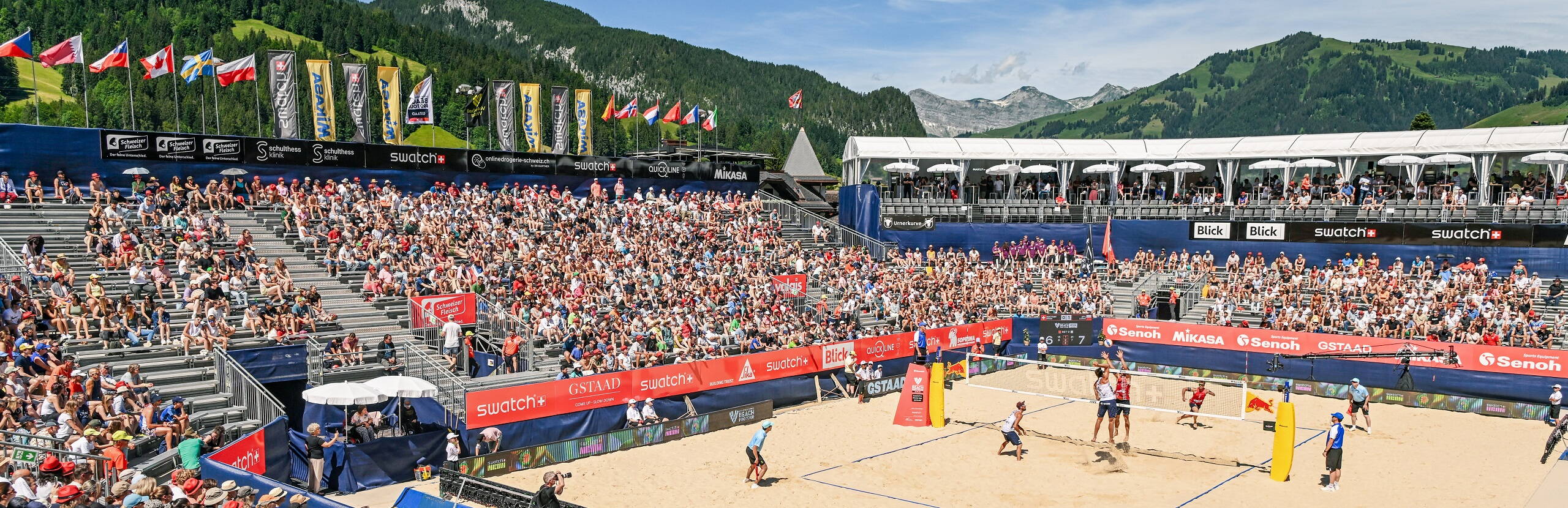 Gstaadion, Stimmung Fans, Action, Center Court